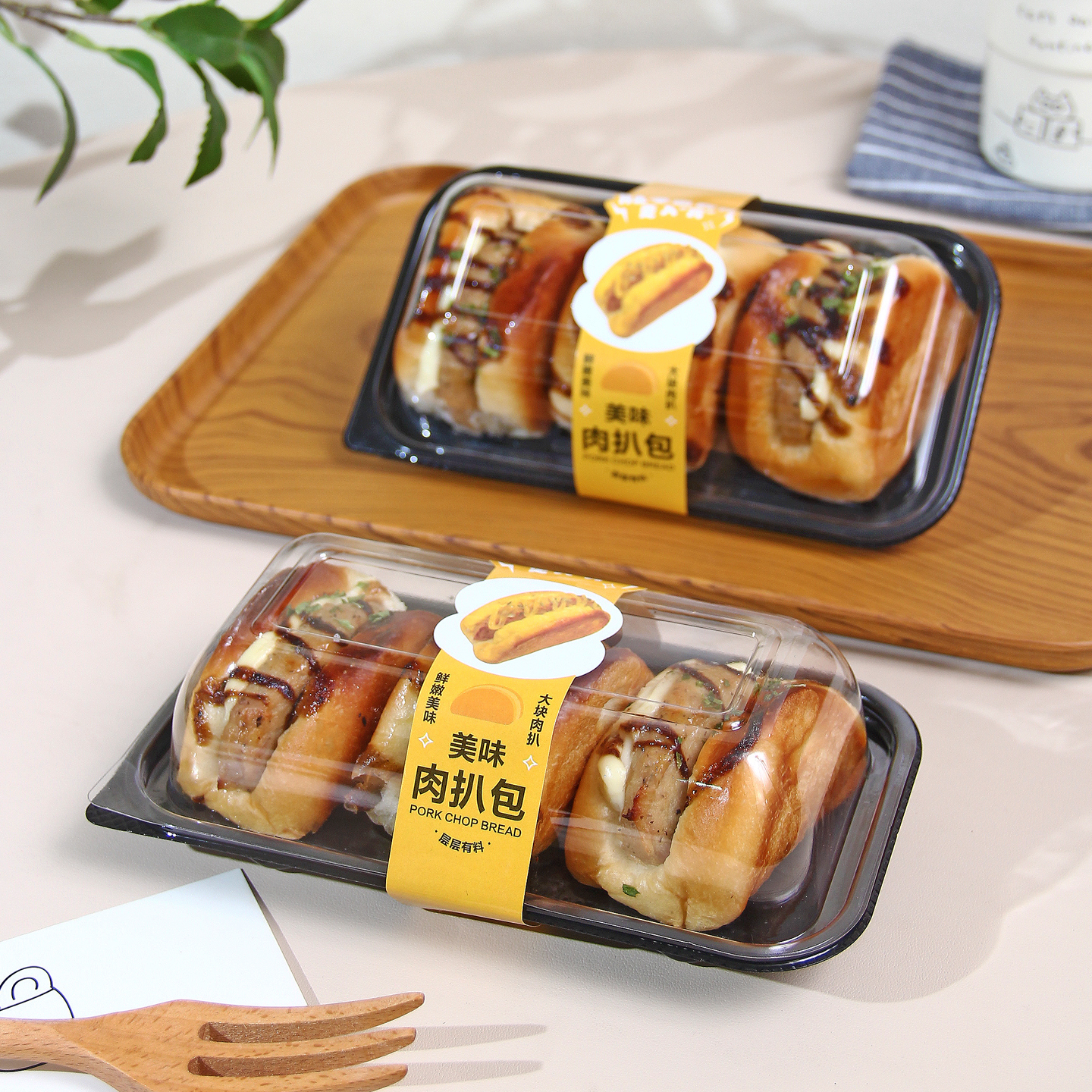 迷你猪扒包盒子3个装虎皮卷包装