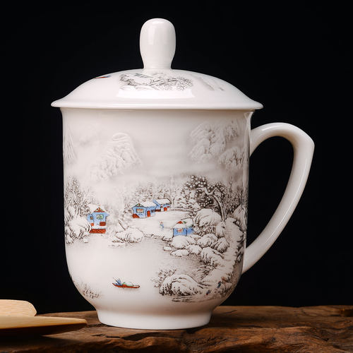 茶杯骨瓷青花瓷陶瓷景德镇刻字