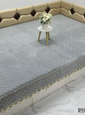 婴儿绒纯色素色大炕盖榻榻米床盖电热炕床盖农村土炕防滑炕单定制