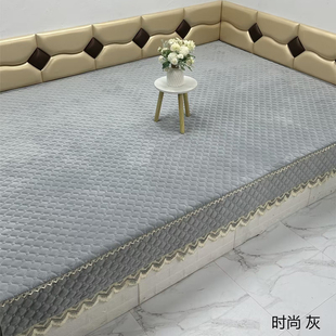 婴儿绒纯色素色大炕盖榻榻米床盖电热炕床盖农村土炕防滑炕单定制