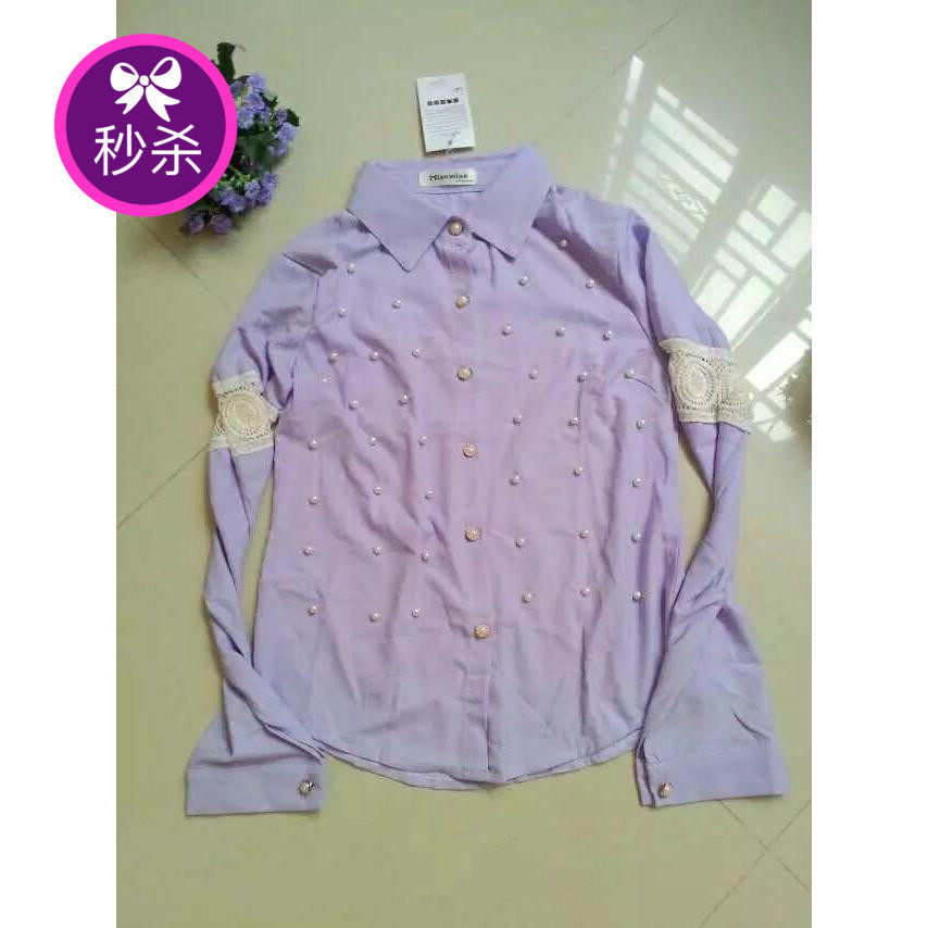 Autumn Women's wear new pattern Pearl Lace Long sleeve Cardigan leisure time Lapel shirtin the Women's clothing/Boutique , Shirt  category - from Buy2taobao.com to provide professional Taobao agent buy service