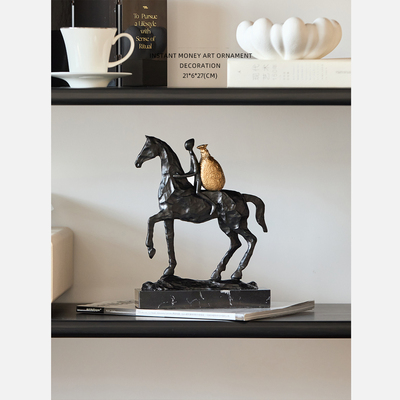 UNUSUAL 新款马到成功马上有钱创意摆件客厅办公室桌面开业装饰品