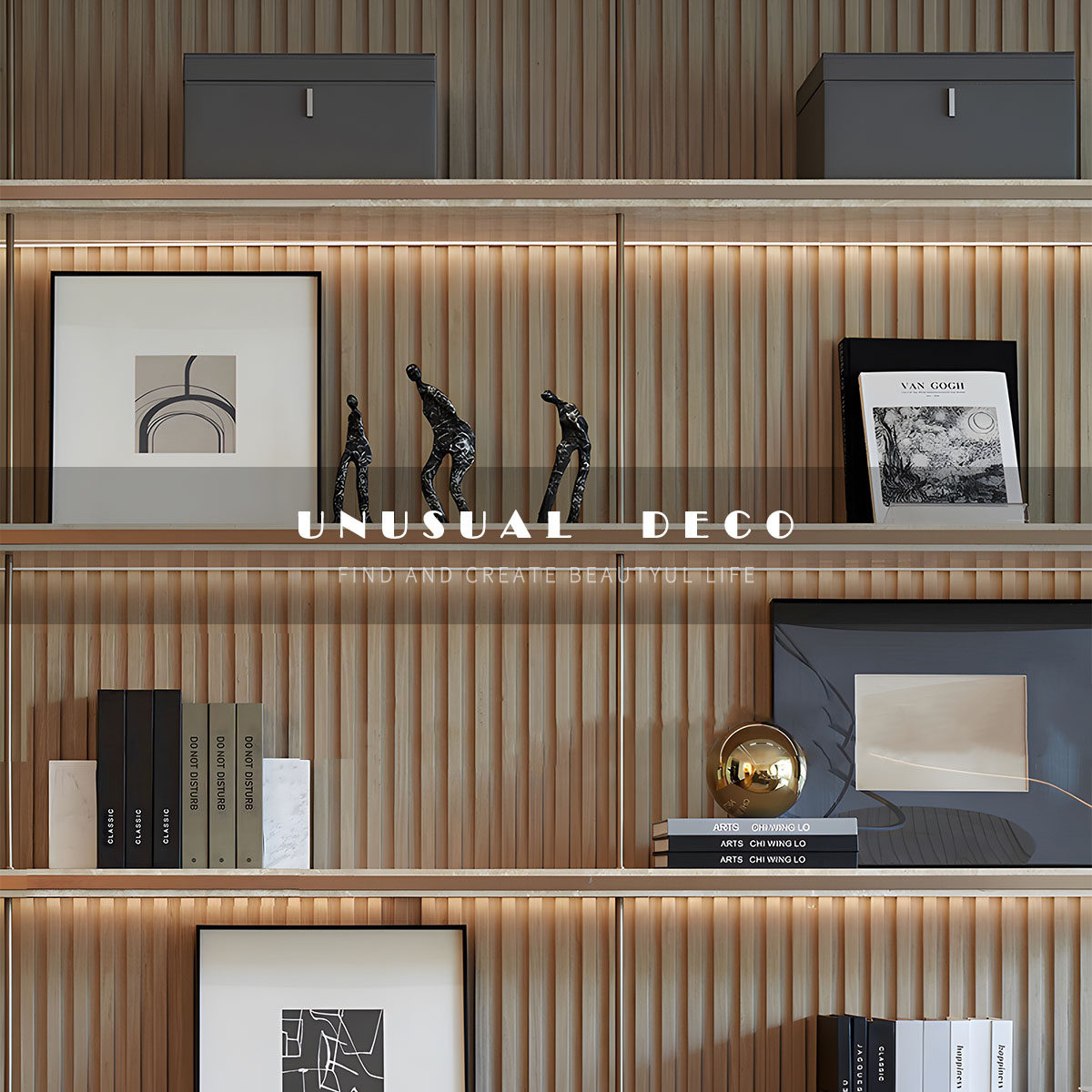 unusual 现代样板间客厅装饰柜画框收纳盒书档组合摆件售楼处饰品