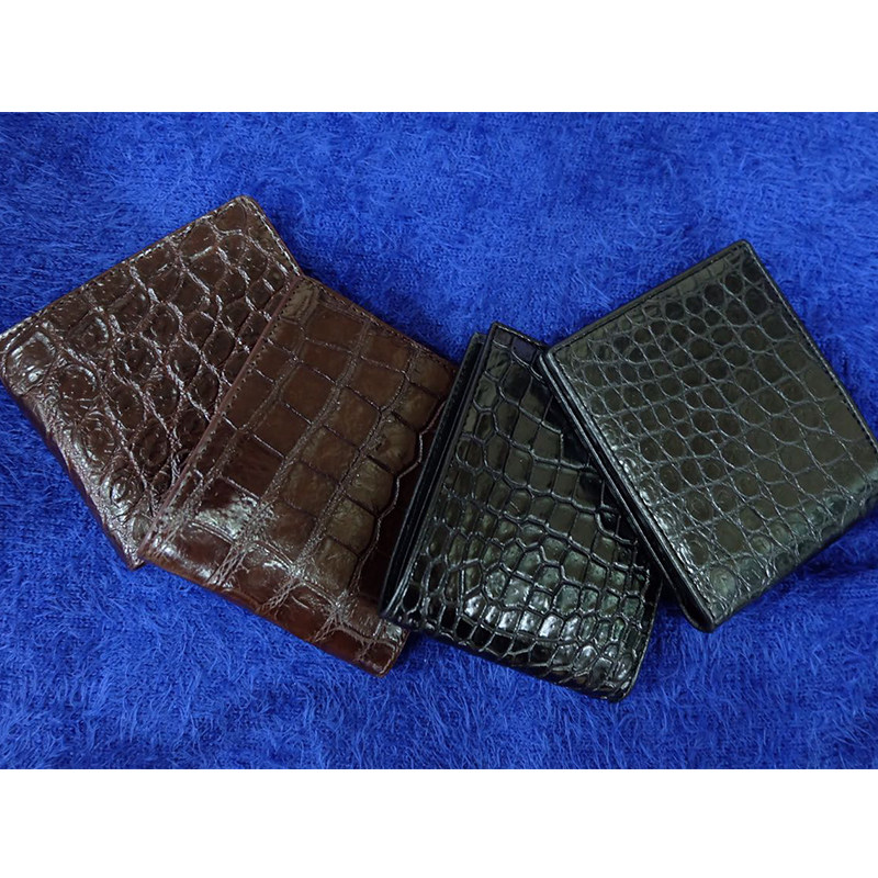 泰国鳄鱼肚皮无拼接横款钱包男女短款钱夹