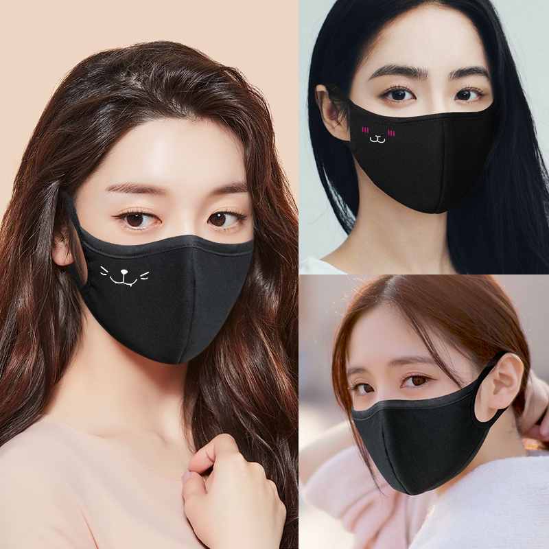 口罩女男潮明星同款网红纯棉黑色3d立体防尘透气防雾霾可水洗秋