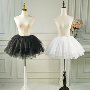 裙撑lolita38厘米六层软纱撑短款 洛丽塔狗短COS衬裙可外穿tutu裙