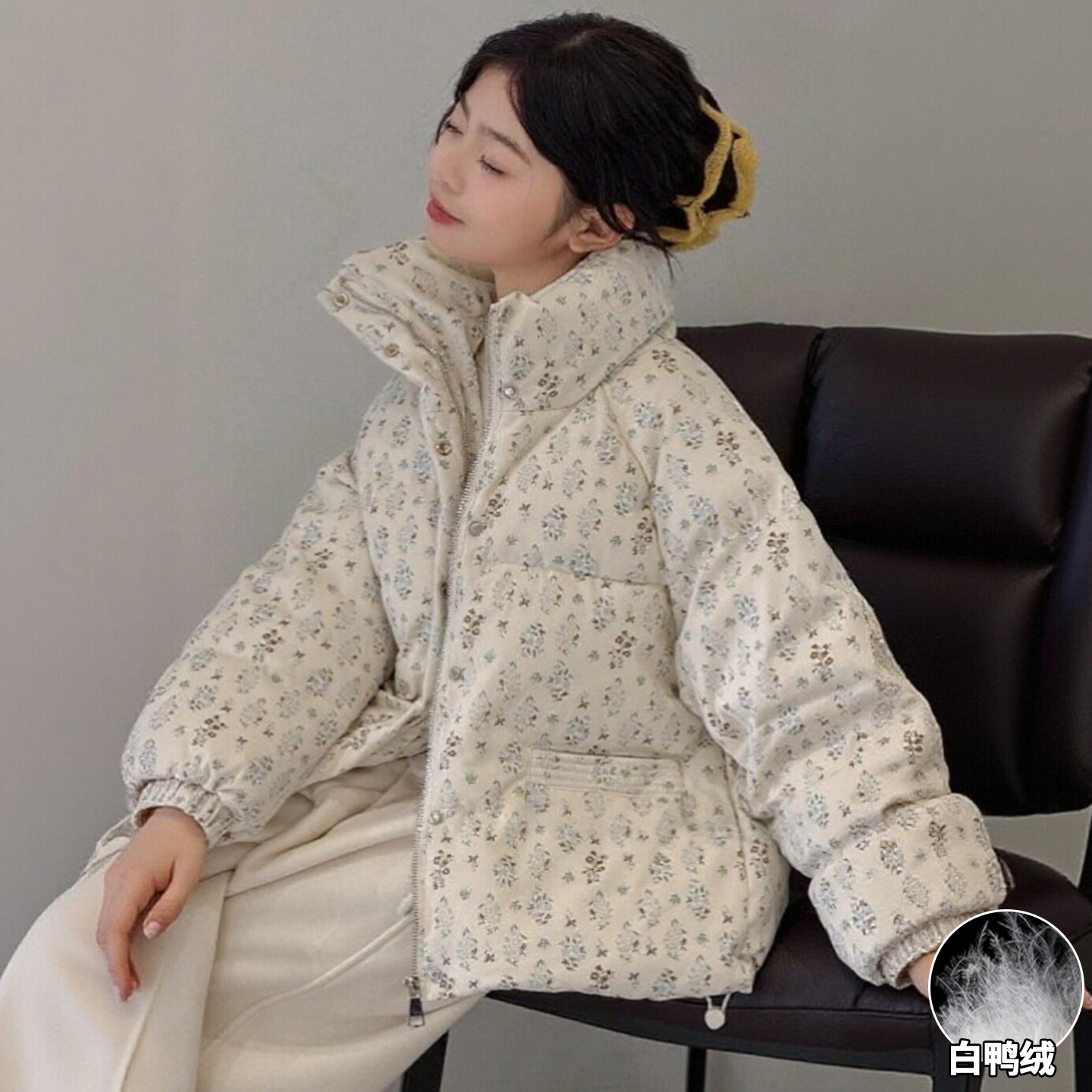 女童冬季洋气时髦碎花羽绒服2025新款女大童冬款儿童冬装羽绒外套