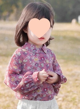 女童衬衫碎花透气衬衣上衣26秋装新款童装3-8岁