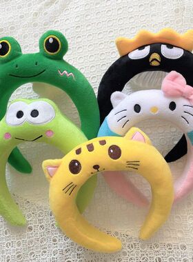 KT猫咪青蛙酷企鹅发箍头箍批发卡通可爱海绵搞怪发卡游园头饰女