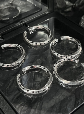 复古星星不规则戒指女ins百搭个性朋克蹦迪开口戒气质冷淡风指环