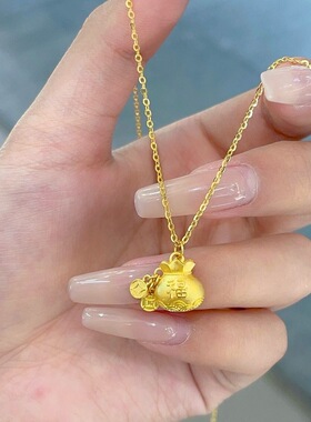 新款小福袋项链高颜值感百搭时尚个性精致百搭项链锁骨链