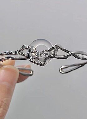 中式镂空圆形平安扣不规则手镯手链清冷国风国潮气质高级小众设计