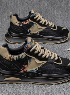 春季新款男鞋厚底增高老爹鞋耐磨运动板鞋子男款时尚休闲潮鞋