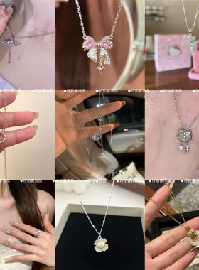 跨境气质锁骨链爱心吊坠项链时尚心形吊坠项链