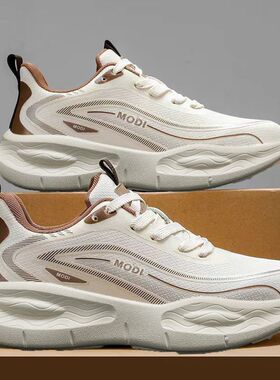 运动鞋男鞋2026春季新款皮面防水超轻减震软底男士休闲跑步鞋潮鞋