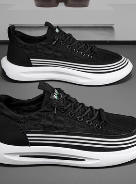 百搭一脚蹬男鞋夏季2024新款青少年舒适运动鞋透气冰丝布面休闲鞋