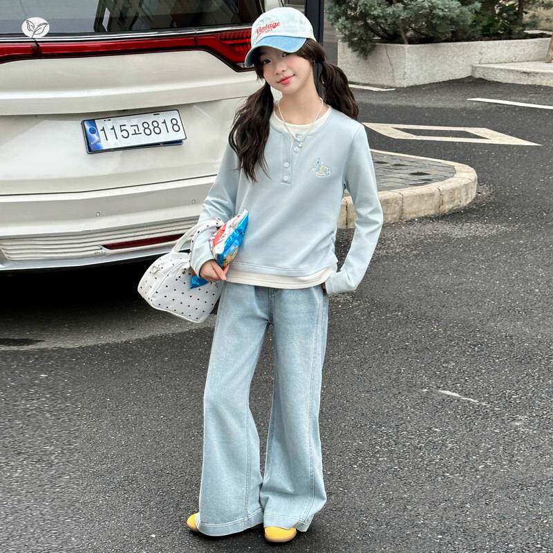 商场品牌女童2026年春季新款小马刺绣打底衫中大童修身长袖T恤牛