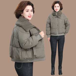 专柜品牌胖MM冬季大翻领棉服女冬装新款大码女装宽松显瘦保暖棉衣