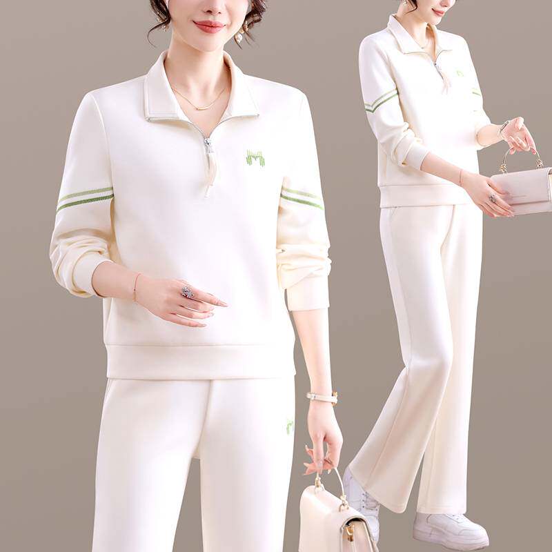 商场品牌2026 春秋女运动套装年轻款简约透气卫衣卫裤休闲两件套