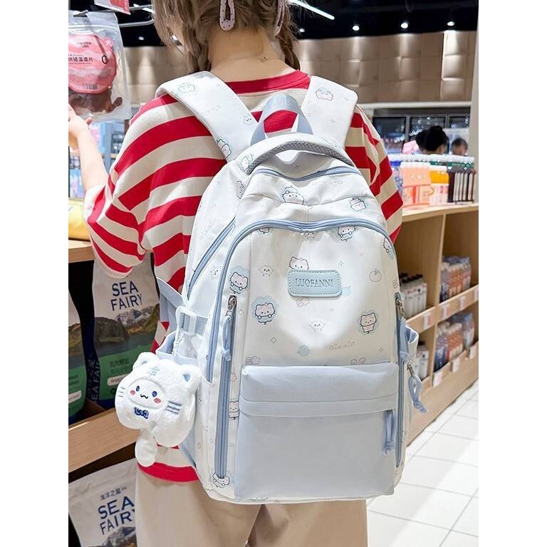 专柜品牌软萌云朵可爱卡通印花双肩包清新治愈少女感满满中小学生