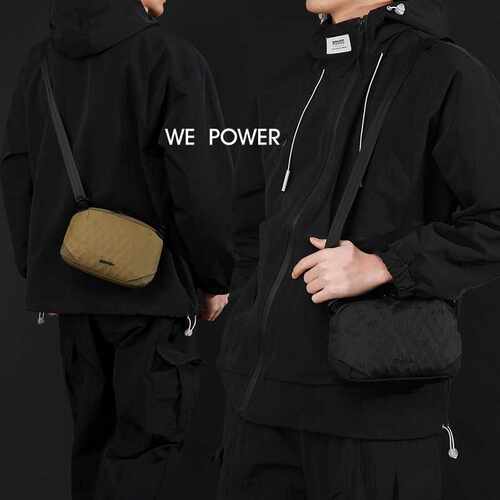 专柜品牌WEPOWER新款男士挎包菱格纹简约潮酷轻便单肩包日常通勤