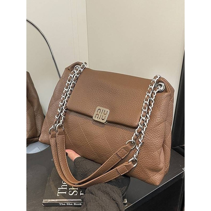 商场品牌秋冬高级感链条小香风菱格包2025新款女包时尚百搭斜挎小