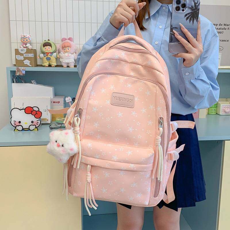 商场品牌新款小清新学生书包女学院风大容量旅行背包森系百搭双肩