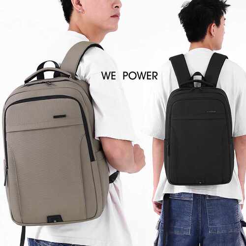 专柜品牌WEPOWER新款大容量商务电脑背包时尚潮流学生书包男士通