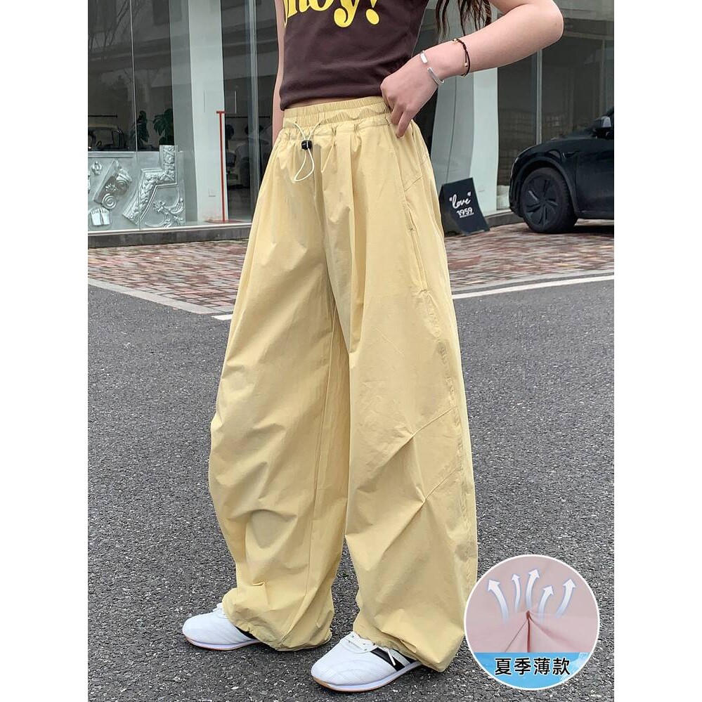 商场品牌女童休闲工装裤2026夏季薄款新款中大童宽松弯刀裤宽松阔