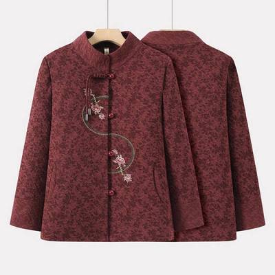 奶奶秋冬装毛呢外套洋气妈妈上衣70岁80老太太老年人女装老人衣服