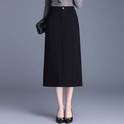 时尚半身裙女2025秋季新款裙子直筒半裙中长款西装职业一步包裙