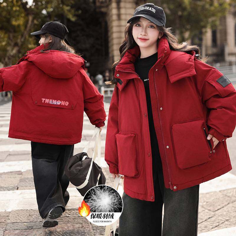 商场品牌男女童装秋冬白鸭绒羽绒冲锋衣大童冬新款加厚连帽儿童羽