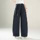 新款 女2026年春夏季 宽松休闲直筒阔腿 弯刀直筒休闲裤 商场品牌时尚
