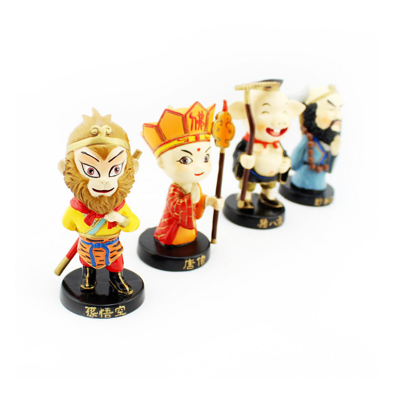 西游记师徒四人 天津泥人泥塑人偶摆件 手工京剧脸谱 出国送老外