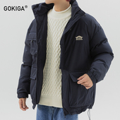 GOKIGA宫崎迦冬季 潮流工装 立领棉衣外套男生宽松休闲保暖棉服1507