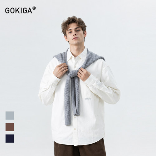 GOKIGA日系百搭高质感麻花披肩男