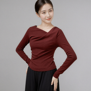 现代舞练功服女2026新款长袖上衣中国舞古典舞显瘦形体舞蹈服成人
