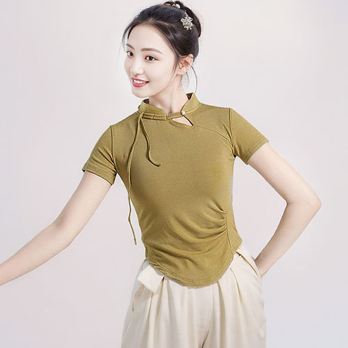古典舞上衣练功服装旗袍长袖修身