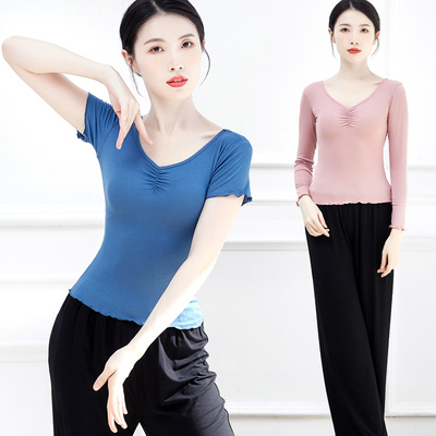 舞蹈练功服修身古典基训瑜伽上衣
