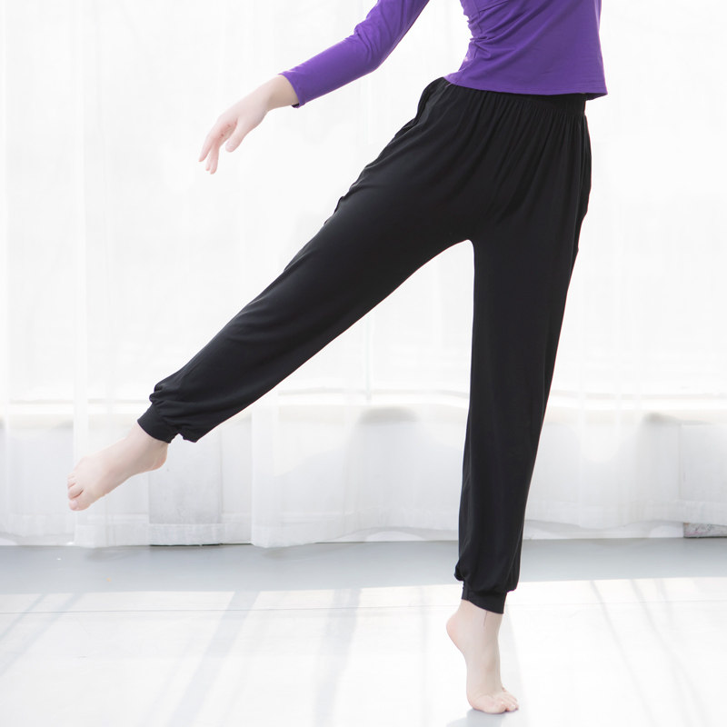 莫代尔高腰小脚舞蹈瑜伽练功裤子