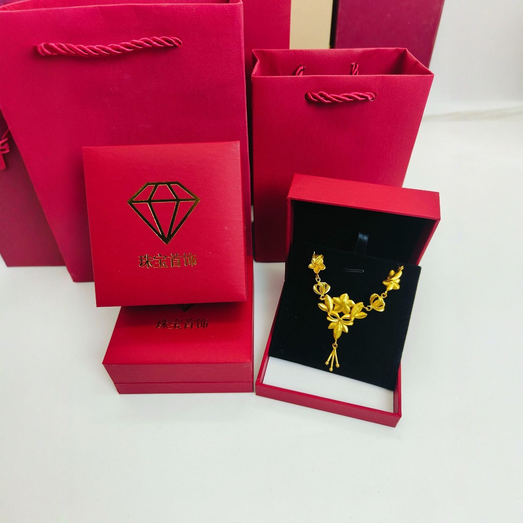 首饰珠宝包装大项链盒幸福之花优雅大尺寸吊坠首饰盒饰品中国风