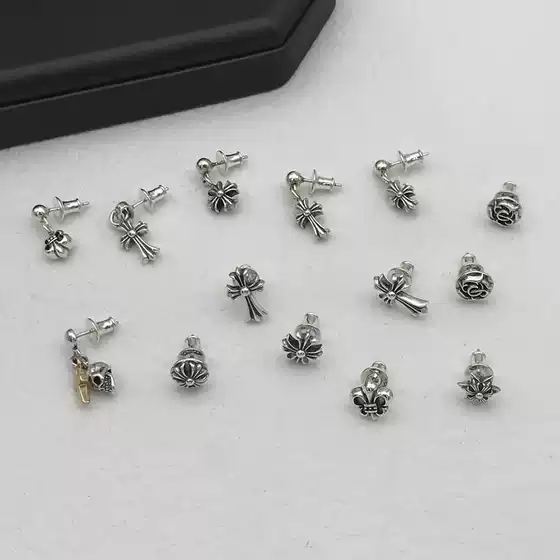 Earrings for Women S925 Sterling Silver Earrings, Personalized Fashion Retro Earrings, Cross Earrings, Men's and Women's Earrings, European and American Trendy Accessories