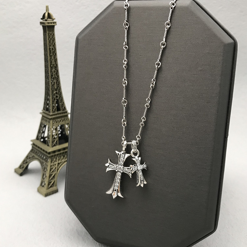 纯银十字架项链女欧美时尚潮饰