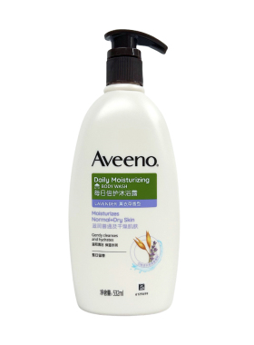 效29年3月aveeno艾维诺成人燕麦沐浴露滋润沐浴乳液 532ML薰衣草