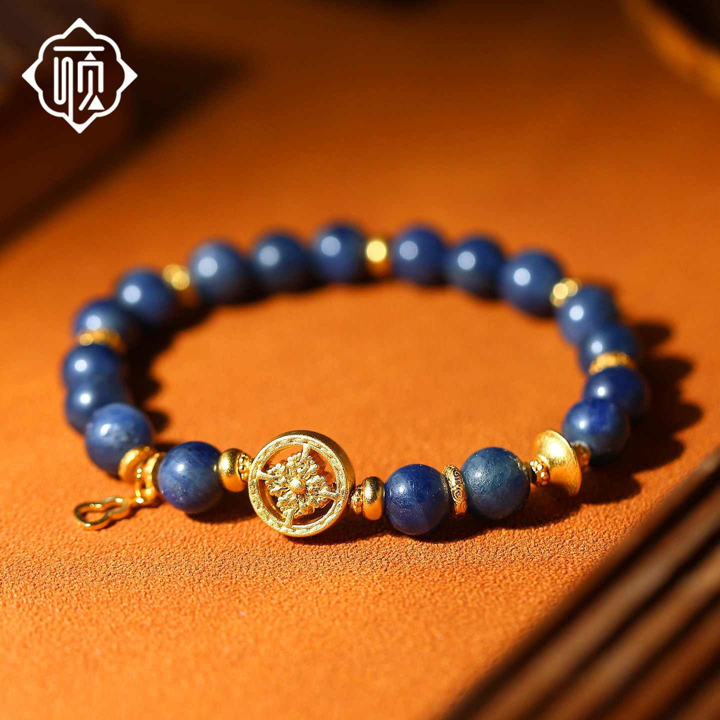 顽石灵收藏级斯里兰卡奶油体蓝宝石手串S925银设计款手链W1-103