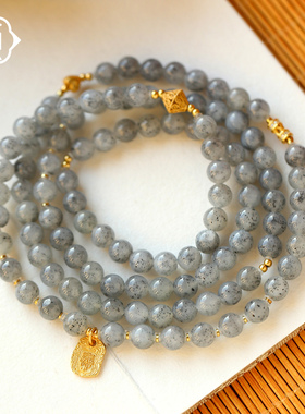 顽石灵收藏级一级细肉芝麻糊和田玉925银设计款手串项链W2-361