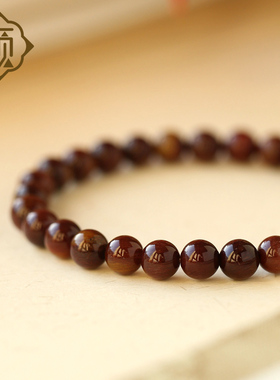 顽石灵 收藏级稀有满色带俏黄色铜发晶手串小米珠手链W1-157