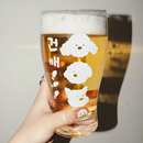 小狗ins大容量玻璃杯啤酒杯果汁杯饮料杯高颜值 TOTHEMOON原创韩式