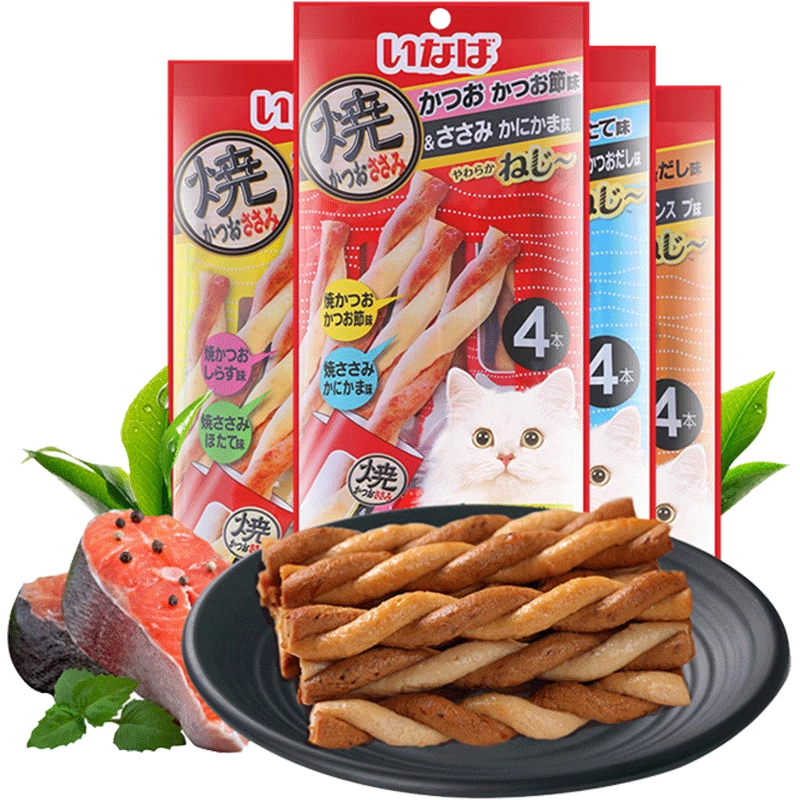 伊纳宝猫零食金枪鱼麻花英短