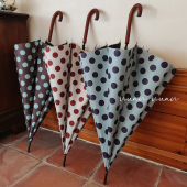 长柄伞女复古大波点直杆加固防风晴雨两用防晒紫外线自动遮阳雨伞